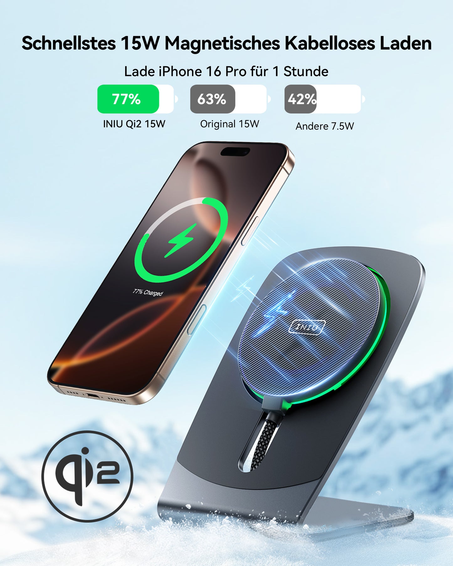 INIU W21-E1 Qi2 15W Magnetic Wireless Charger