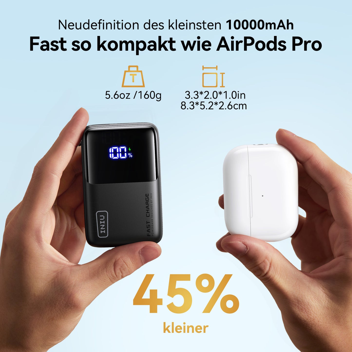 INIU Carry P50-E1 Power Bank 45W Smallest 10,000mAh