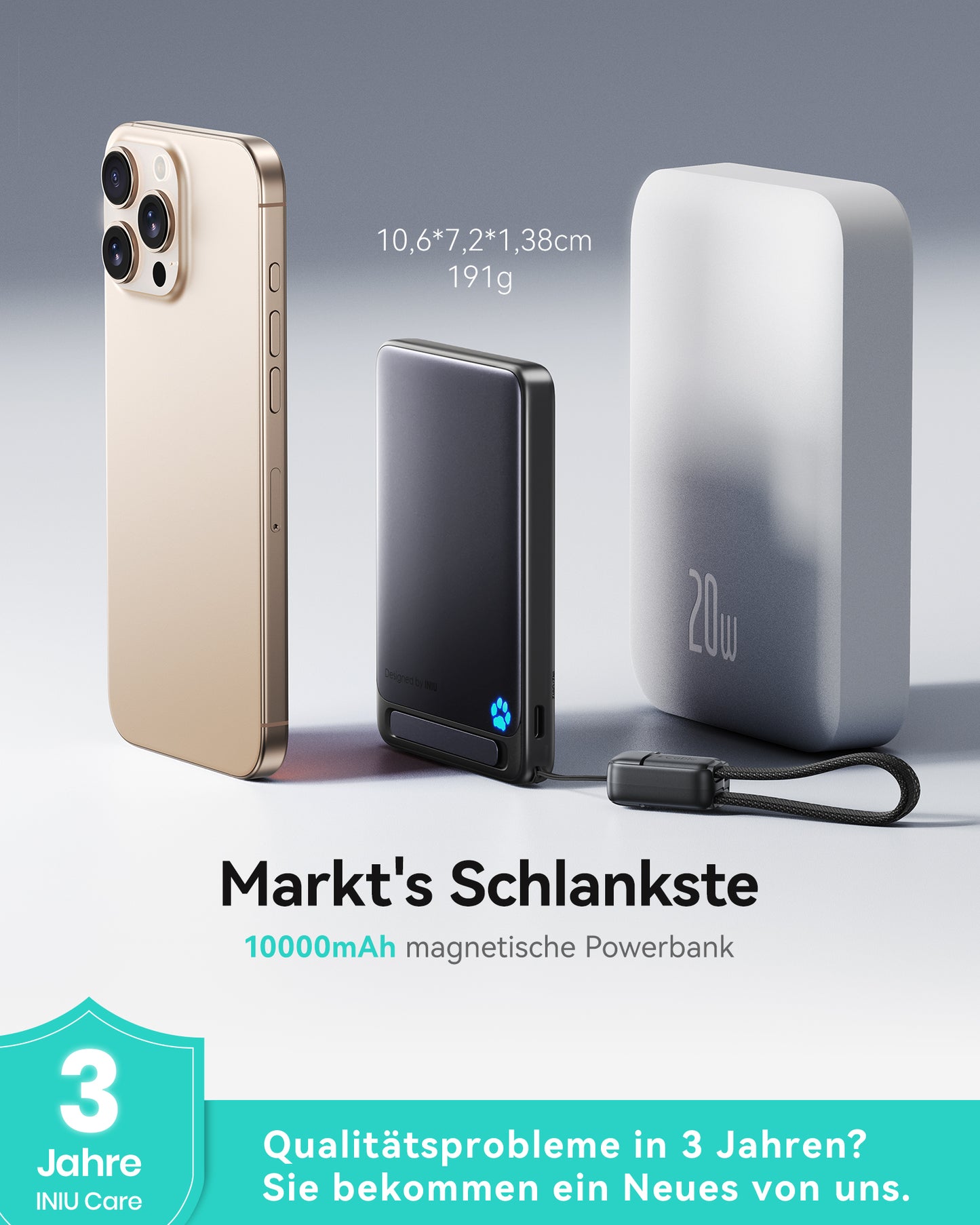 INIU SnapGo P73-E1 Kabellose Powerbank Qi2 15W 10000mAh