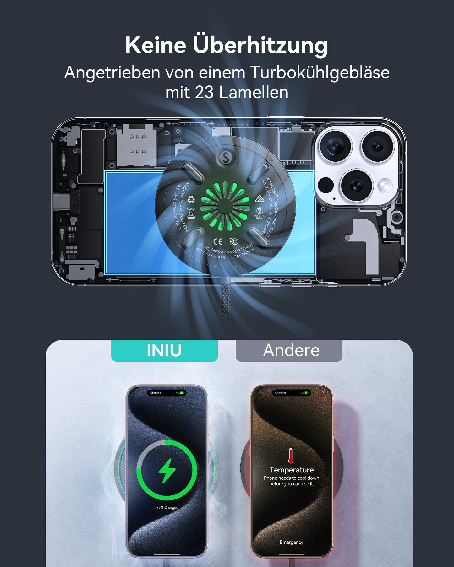INIU W11-E1 Qi2 15W Magnetic LED Wireless Charger