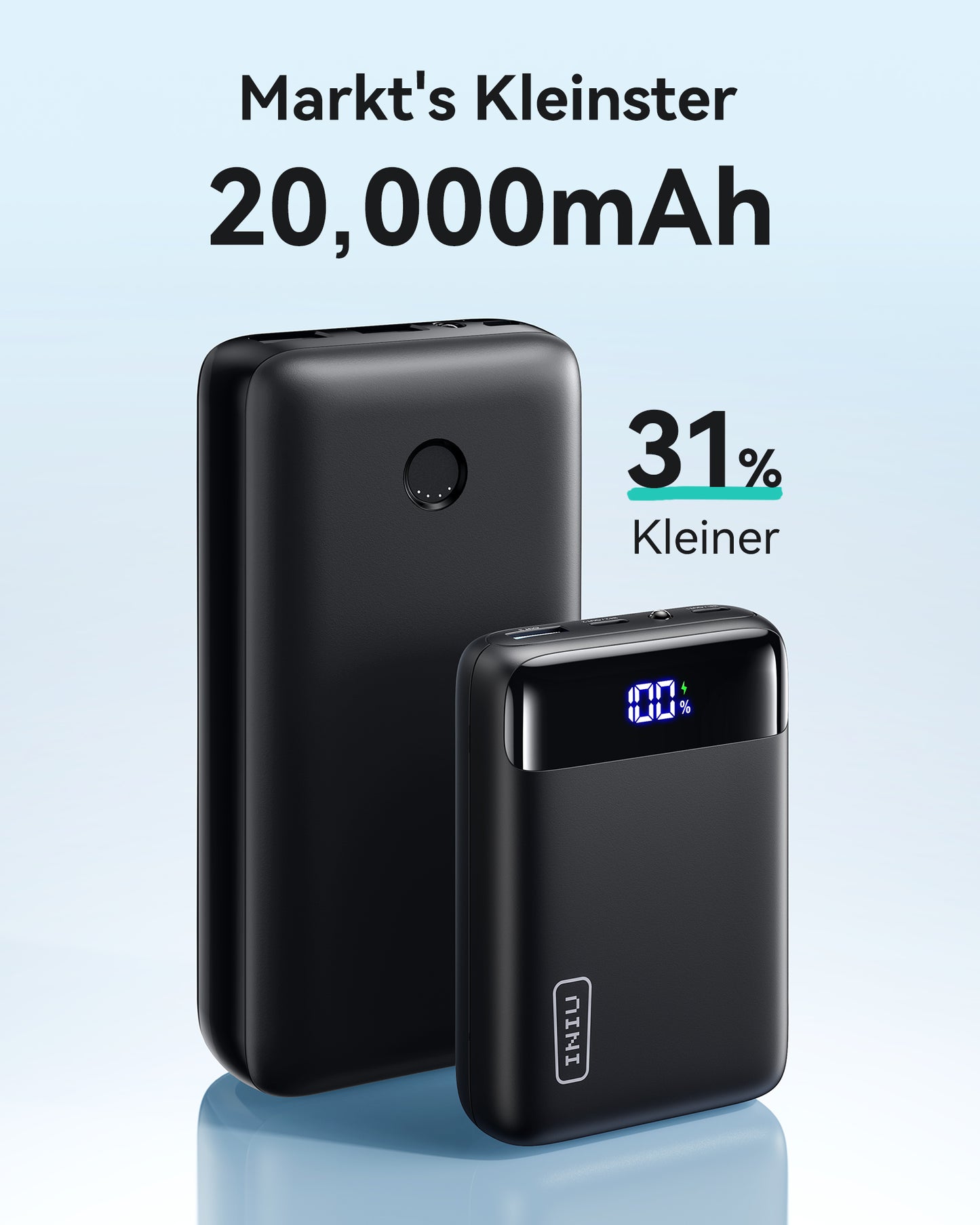 INIU Carry P51-E2 Power Bank 22,5 W, kleinste 20000 mAh