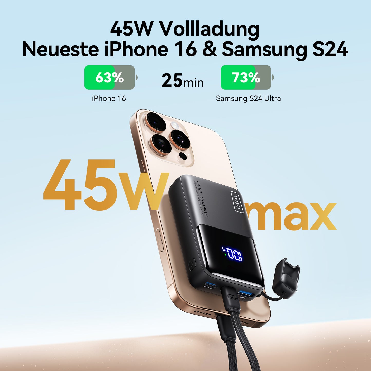 INIU Carry P50-E1 Power Bank 45W Smallest 10,000mAh