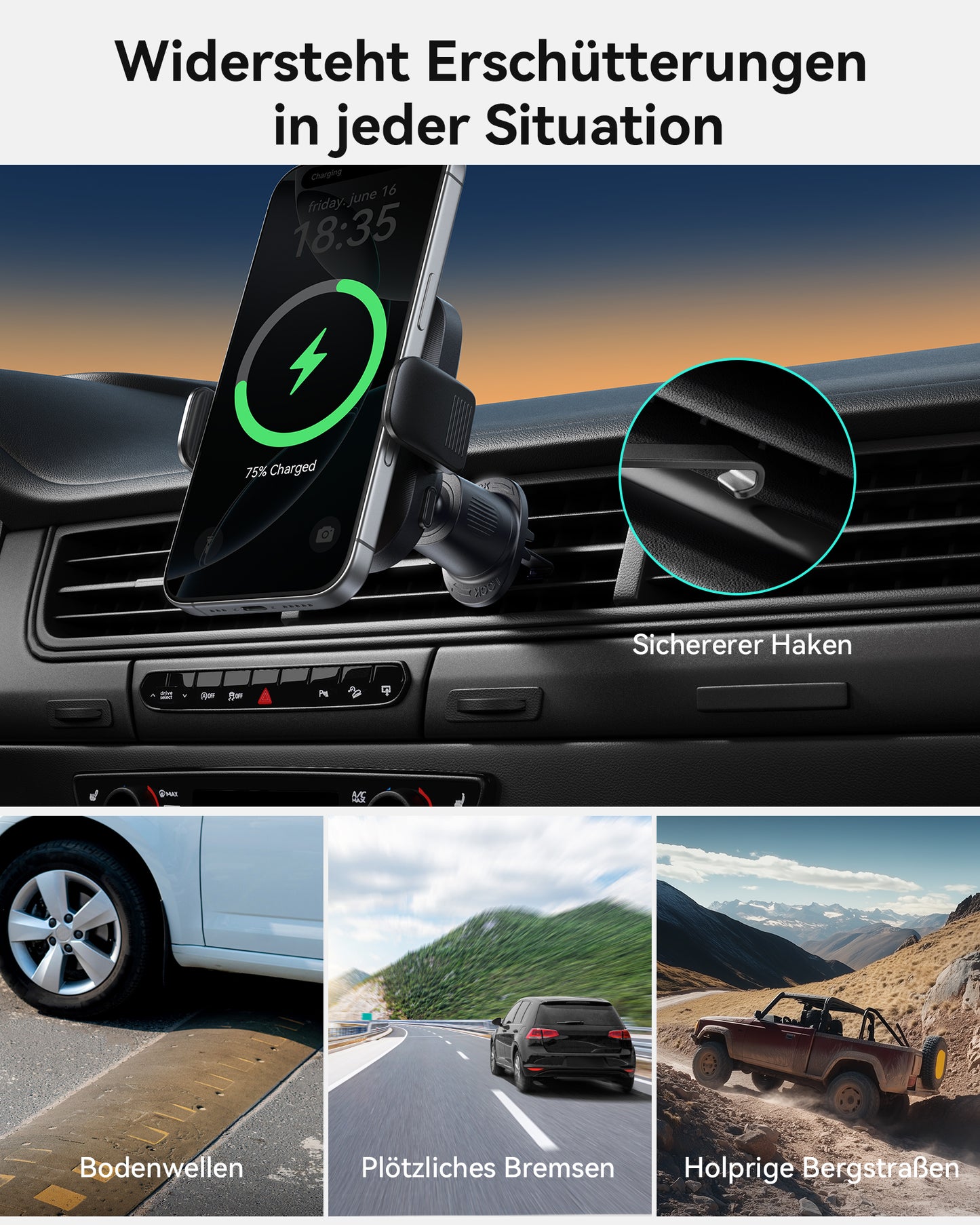 INIU SnapGo V11-E1 Qi2 15W Magnetic Wireless Car Charger Mount
