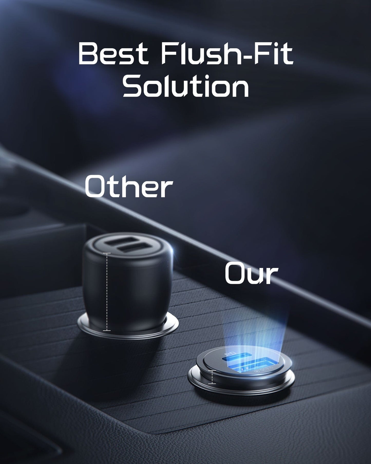 INIU I710 Car Charger: Best flush-fit solution, compact design for fast charging.