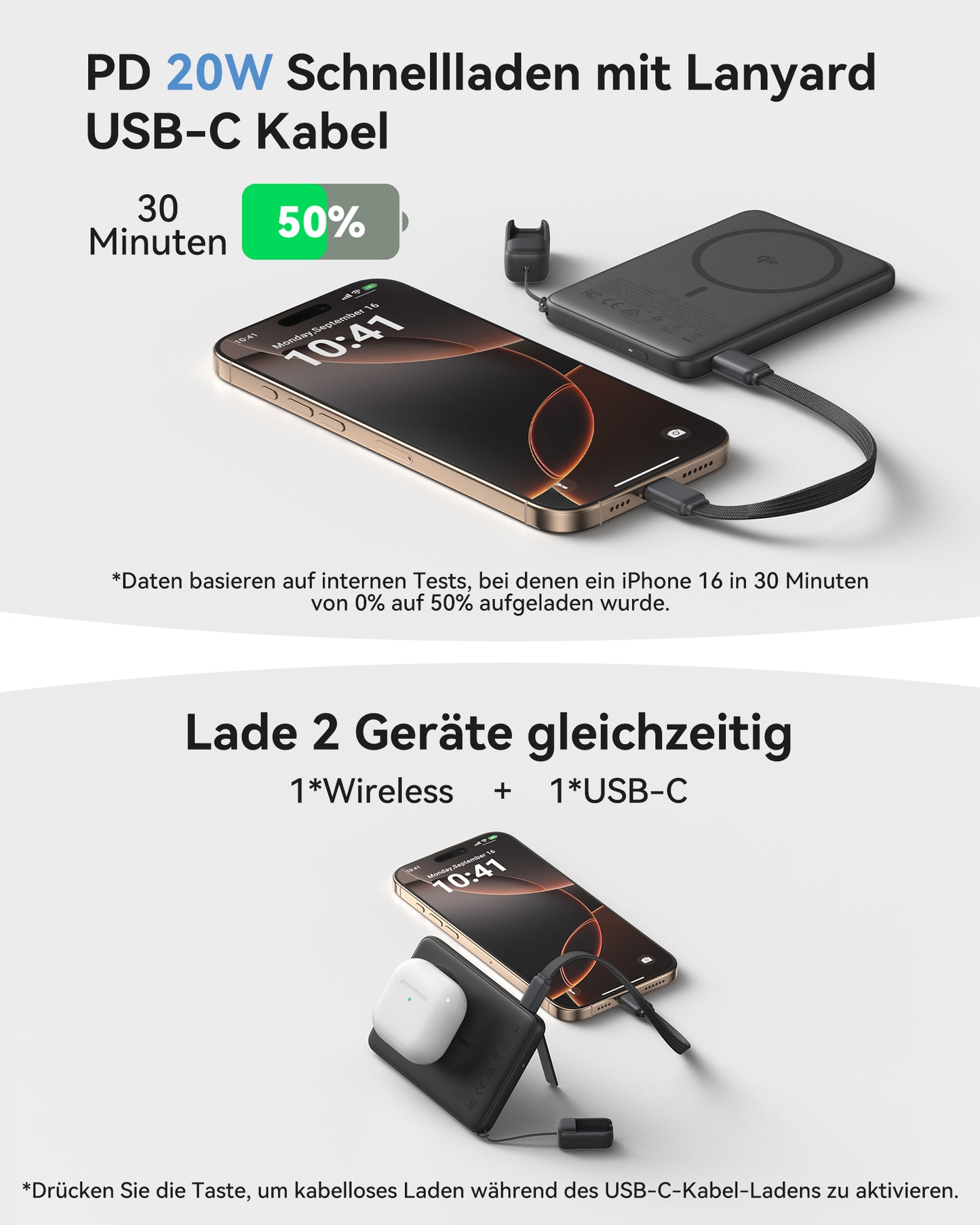 INIU SnapGo P71-E1 Power Bank Magsafe Qi2 15W Schlankste 5.000mAh