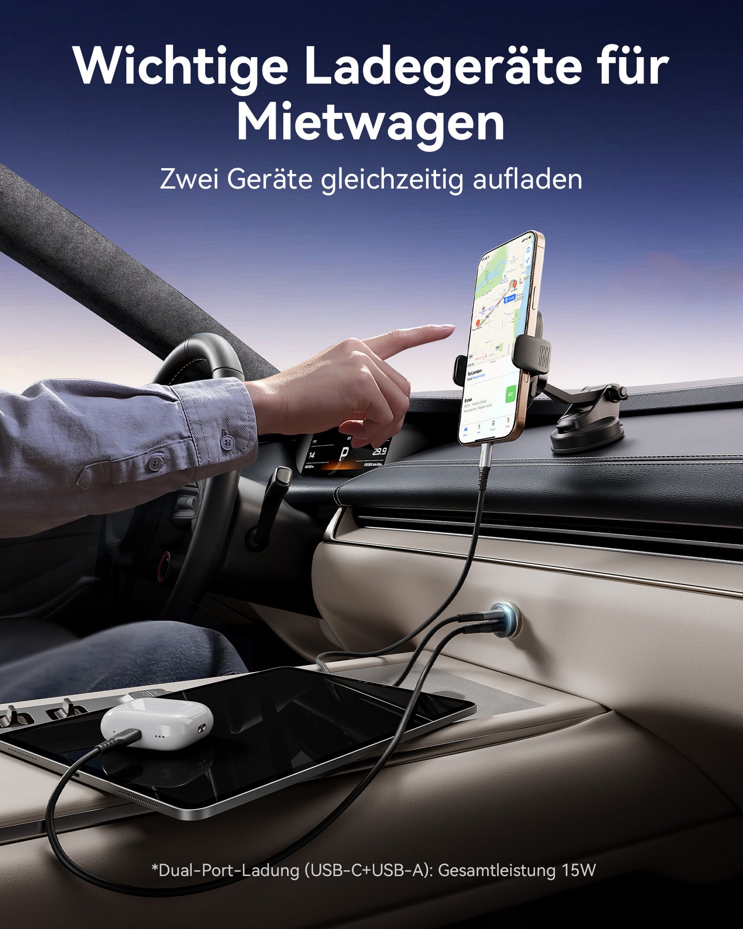 INIU I710 2-Port-Schnellladegerät für Autos 60W