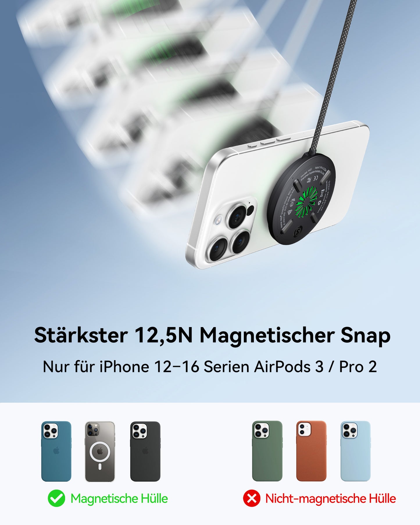 INIU W11-E1 Qi2 15W Magnetic LED Wireless Charger