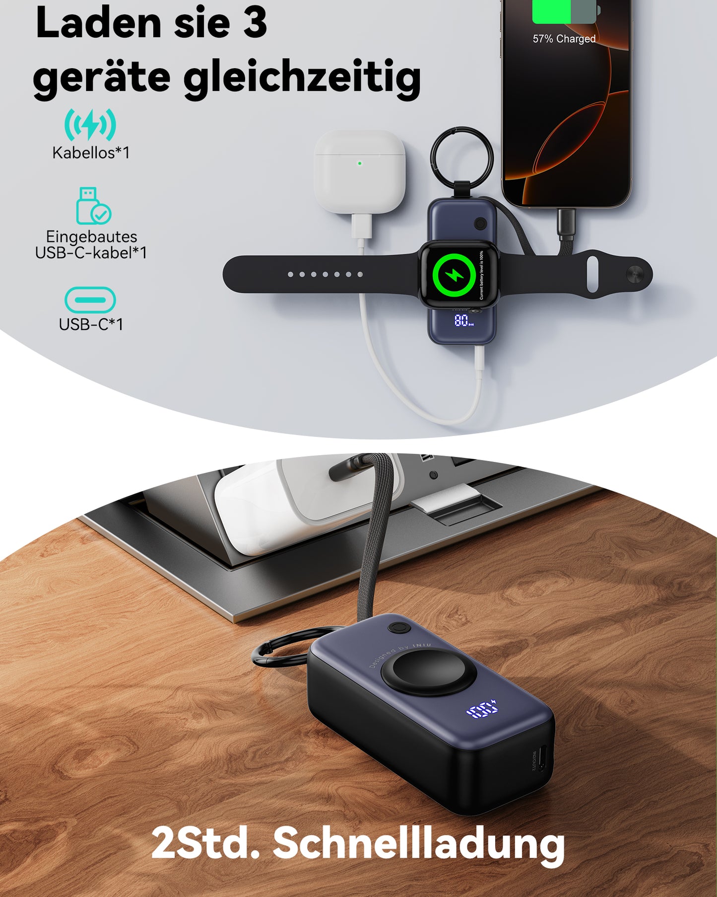 INIU SnapGo P81-E1 Power Bank for iWatch 5W 5,000mAh