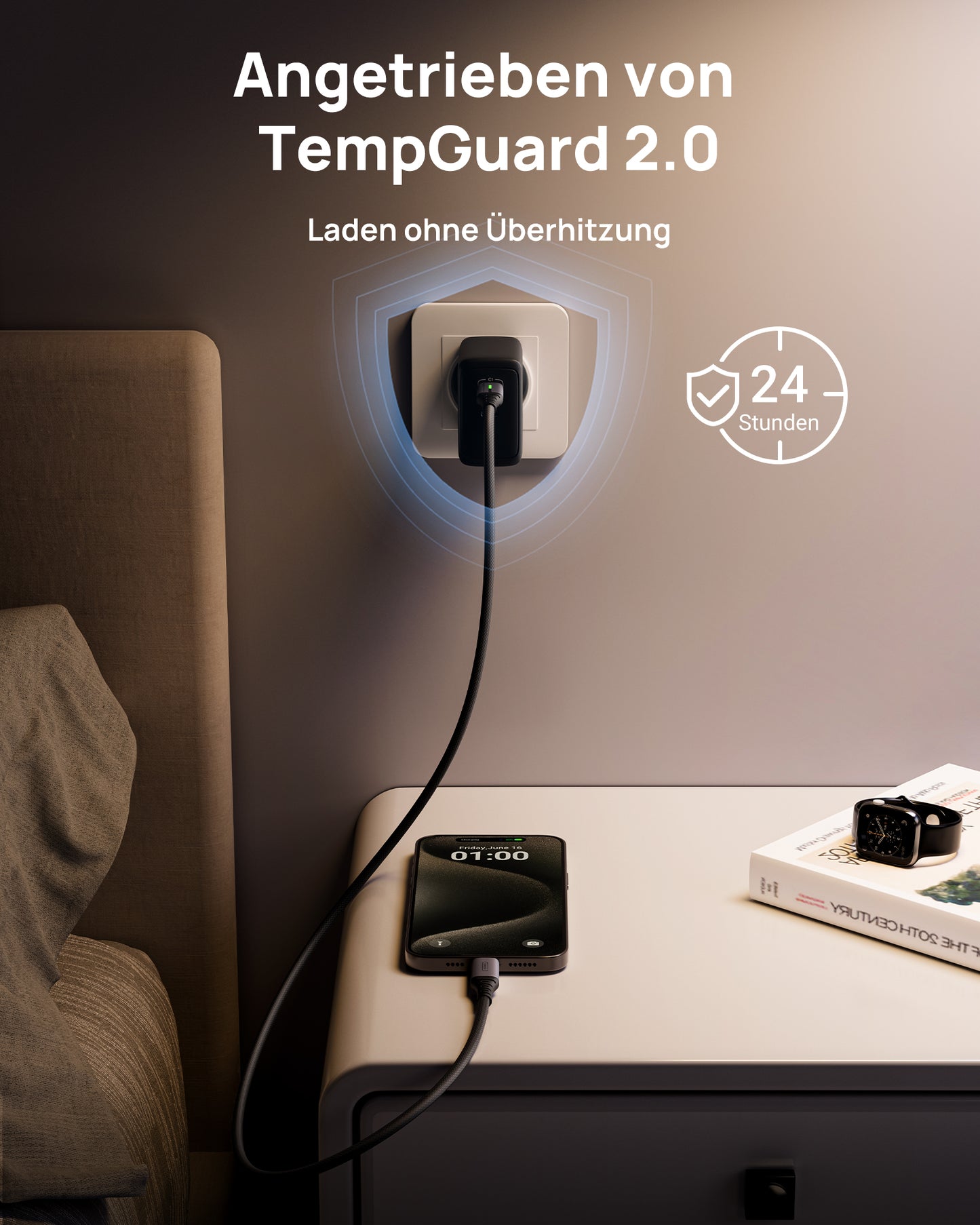INIU I624 65W Dual Ports Wand ladegerät, GaN Material