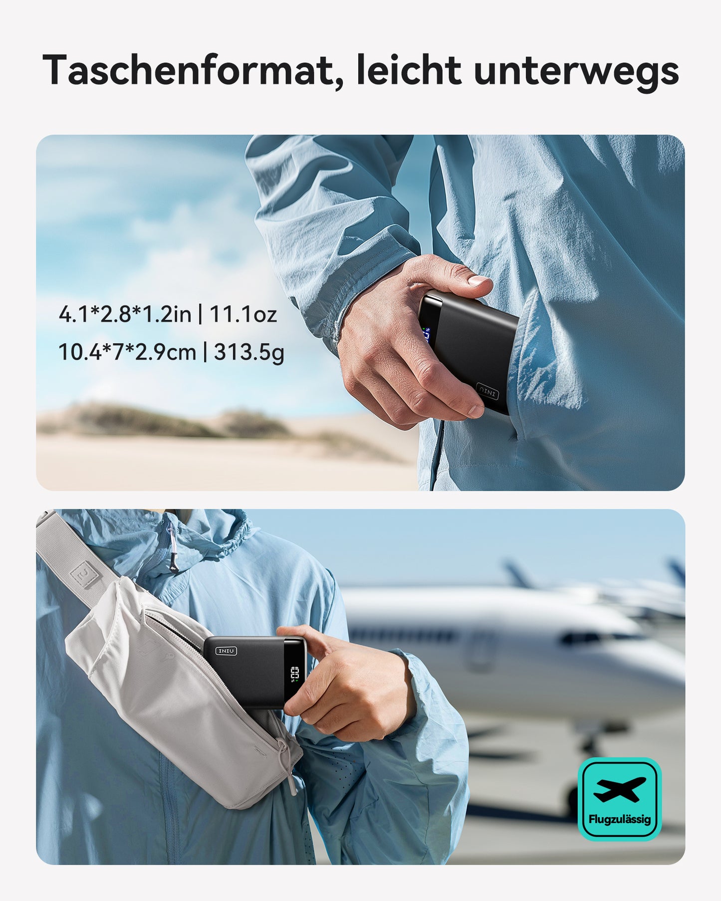INIU Carry P51-E2 Power Bank 22,5 W, kleinste 20000 mAh