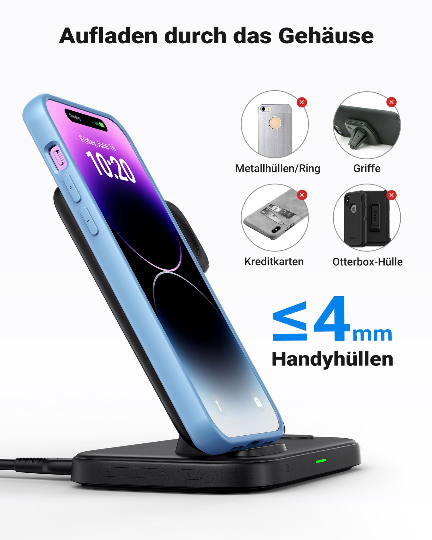 INIU I220 Qi-Certified 3 In 1 Fast Wireless Charger