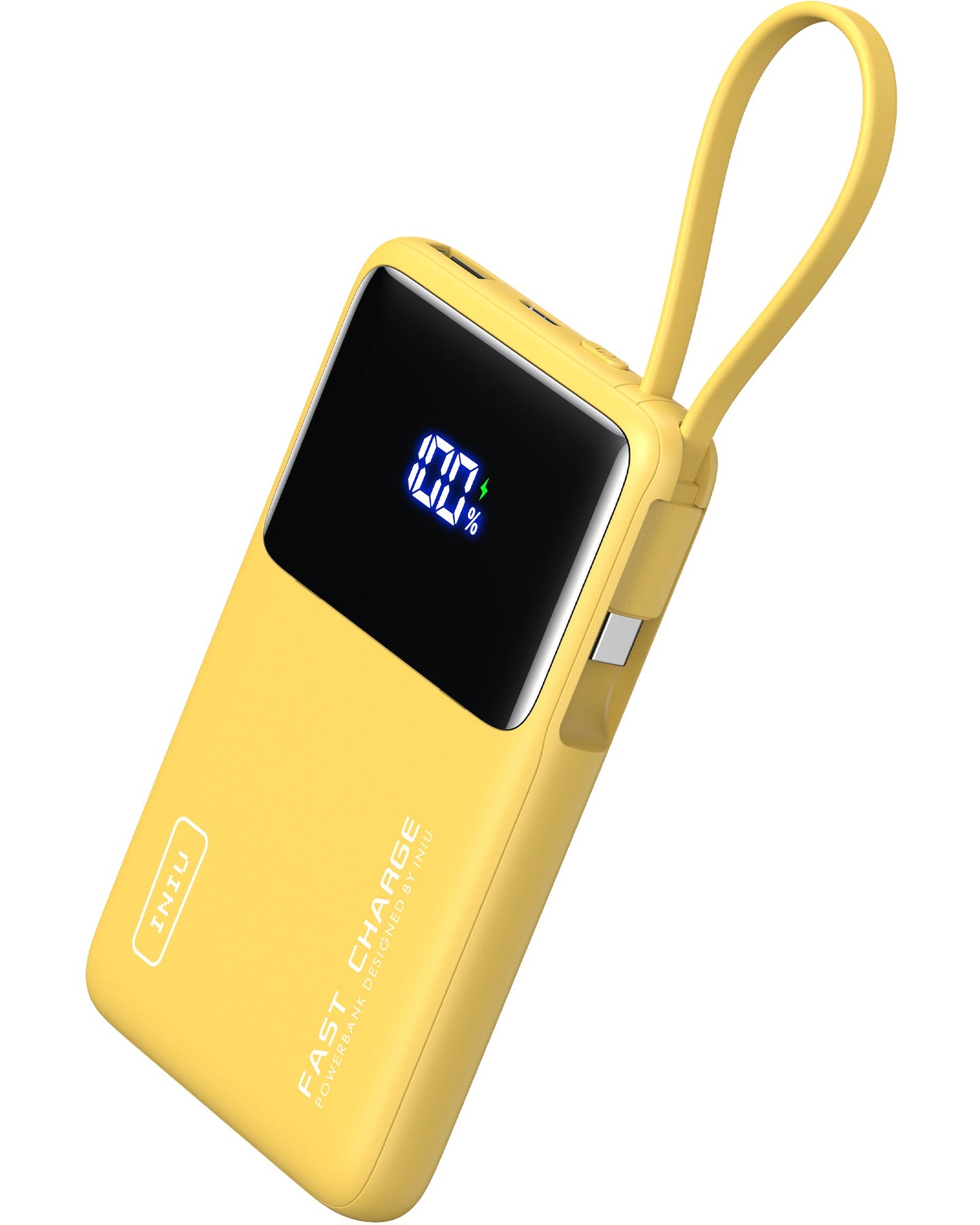 INIU P55L-E2 Power Bank Yellow with Display, Fast Charge, 100% Power