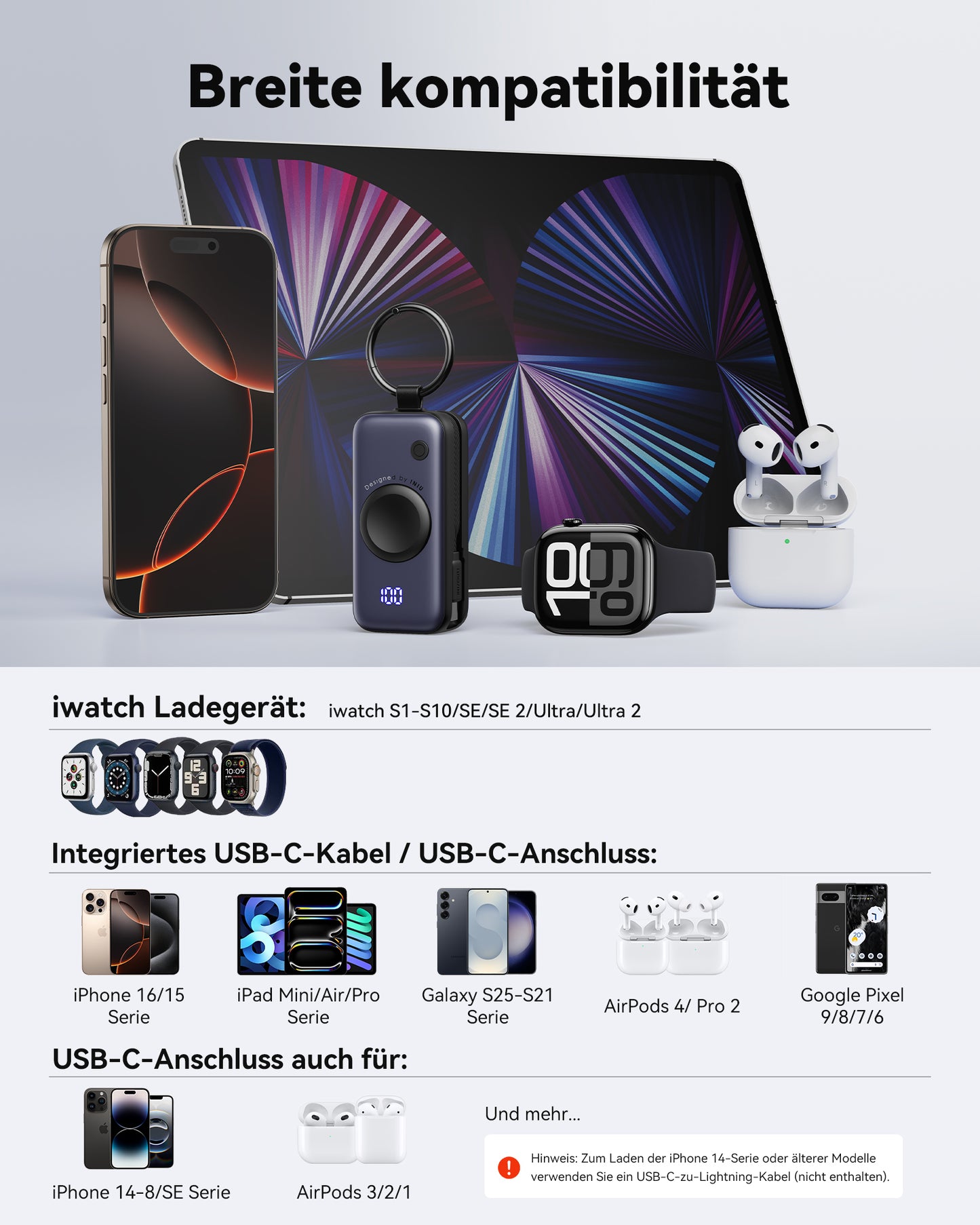 INIU SnapGo P81-E1 Power Bank for iWatch 5W 5,000mAh