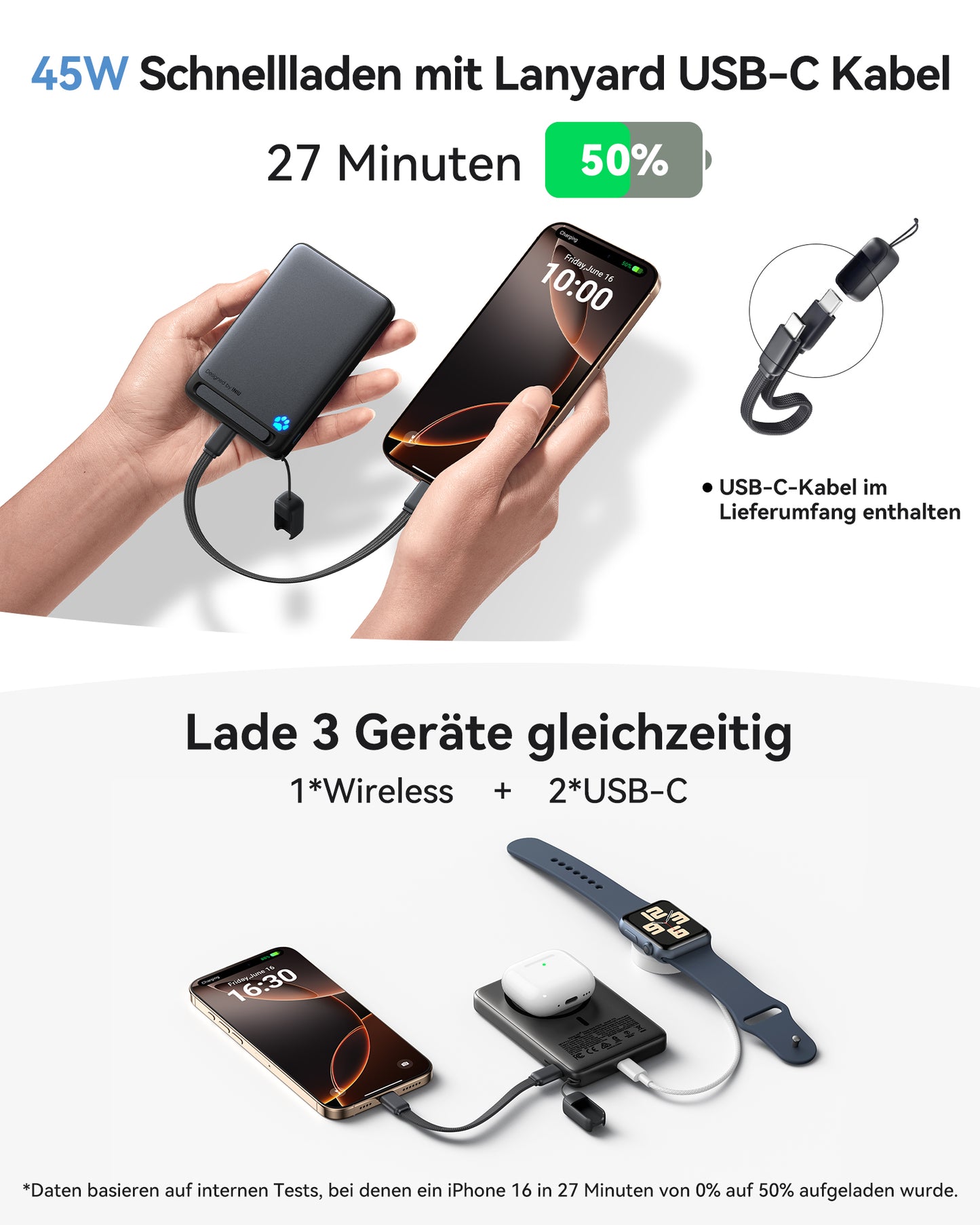 INIU SnapGo P73-E1 Wireless Charger Qi2 15W 10000mAh