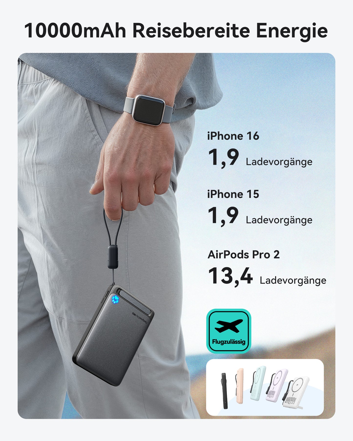 INIU SnapGo P73-E1 Wireless Charger Qi2 15W 10000mAh