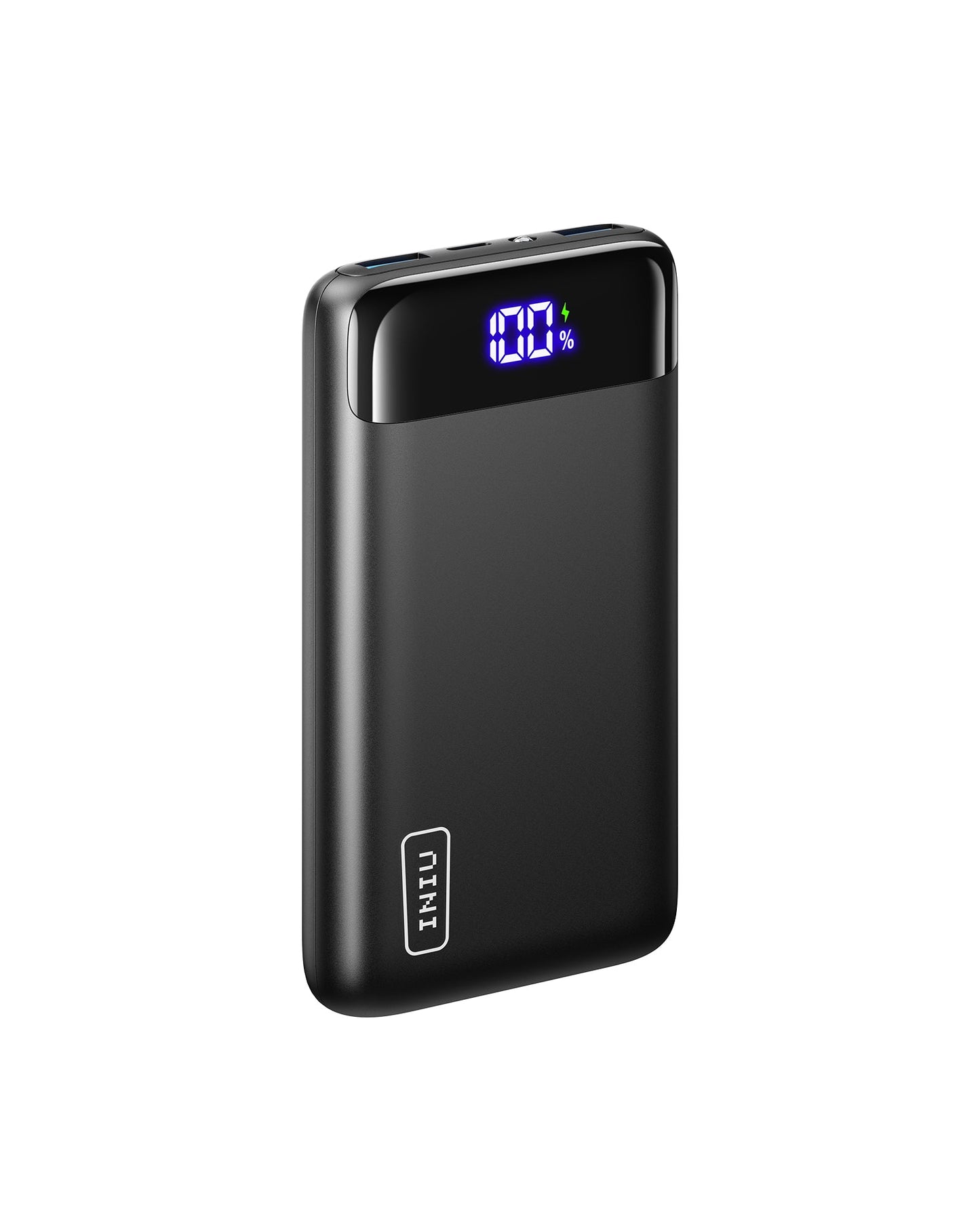 INIU B5 20000mAh Power Bank - Black, digital display, INIU branding, portable charger.