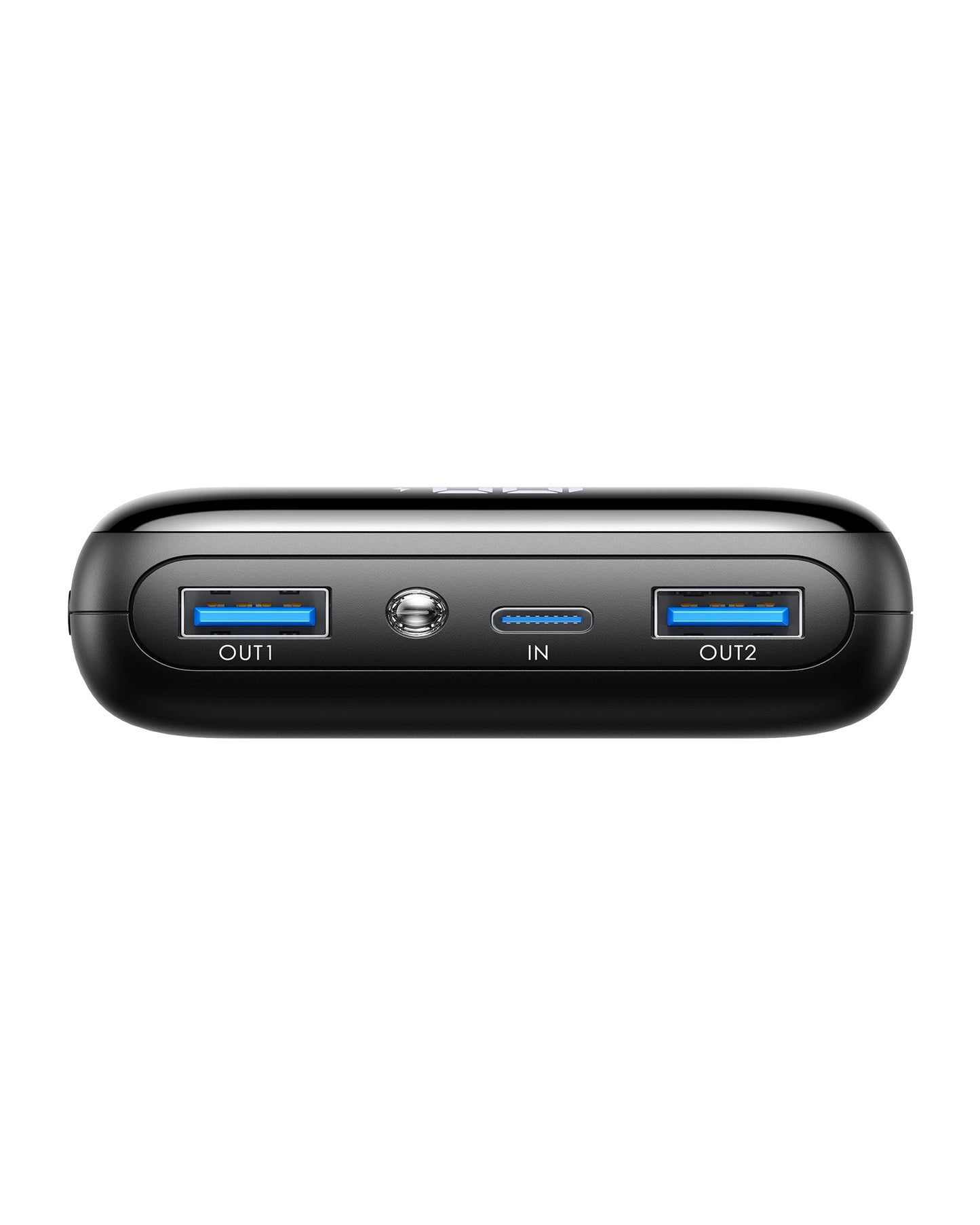 INIU B5 20,000mAh Power Bank: Black, USB-A & USB-C ports for fast charging portable devices.