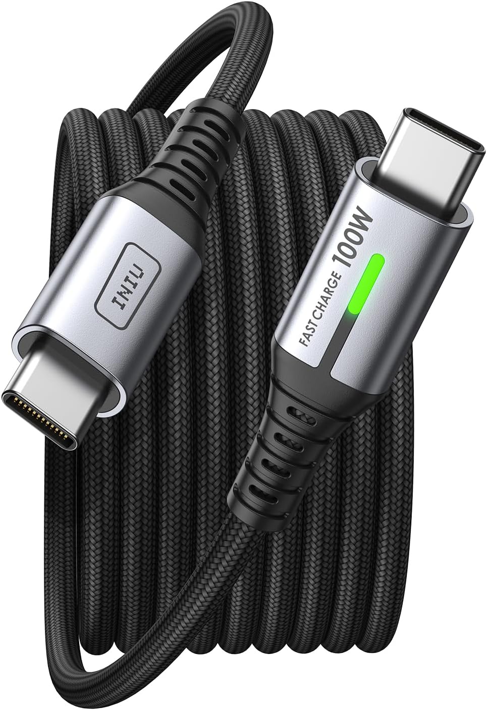 100W Schnell ladung USB C auf USB C Kabel 4ft Nylon geflochten für iPhone 15 15 Pro 15 Plus 15 Pro Max Samsung S22 S21 iPad Pro MacBook Pro etc.