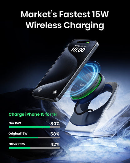 INIU WI213 - Fastest 15W Wireless Charger. iPhone charges to 80% in 1 hour.