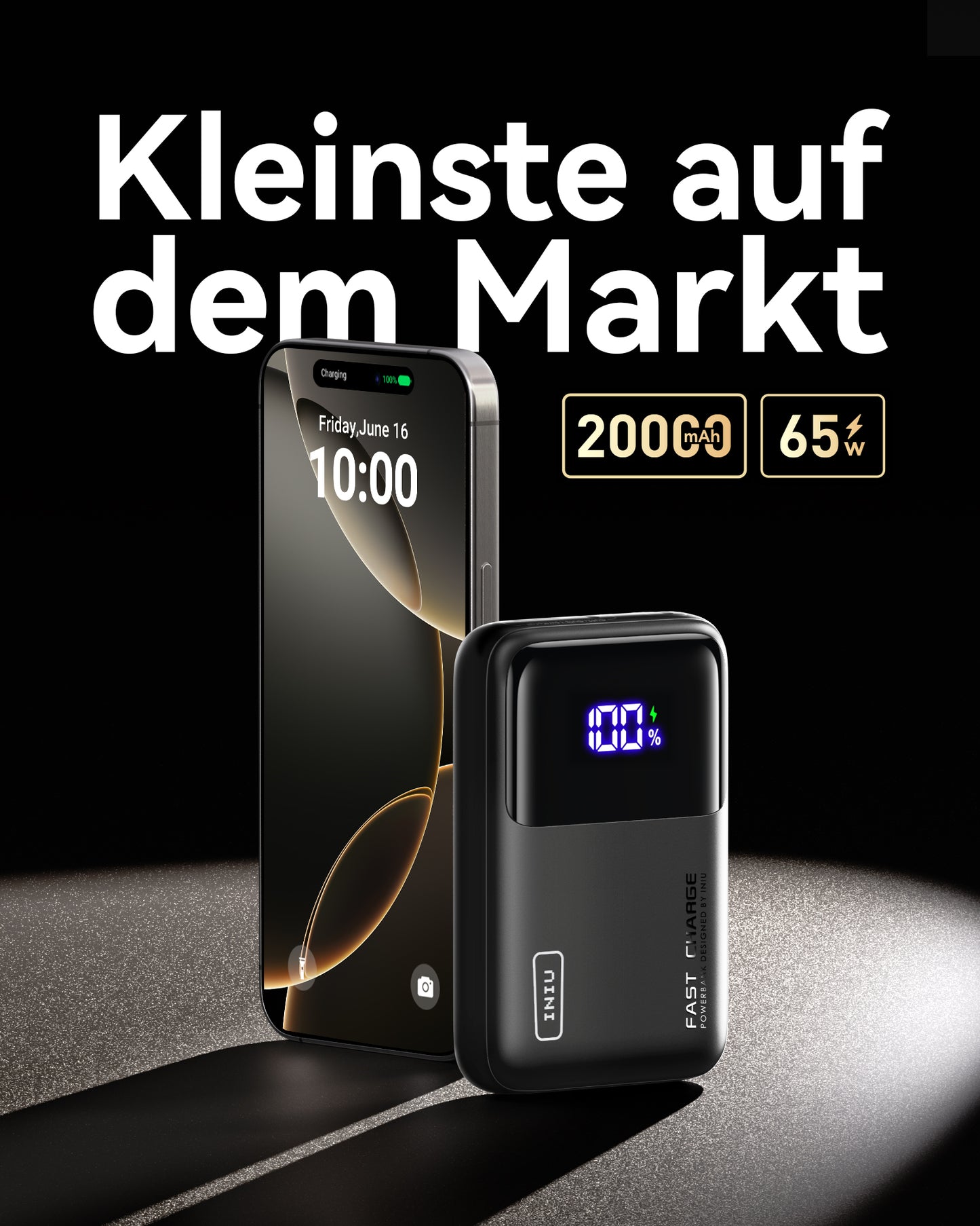 INIU Cougar P62-E1 Power Bank Kleinste 65W 20000mAh