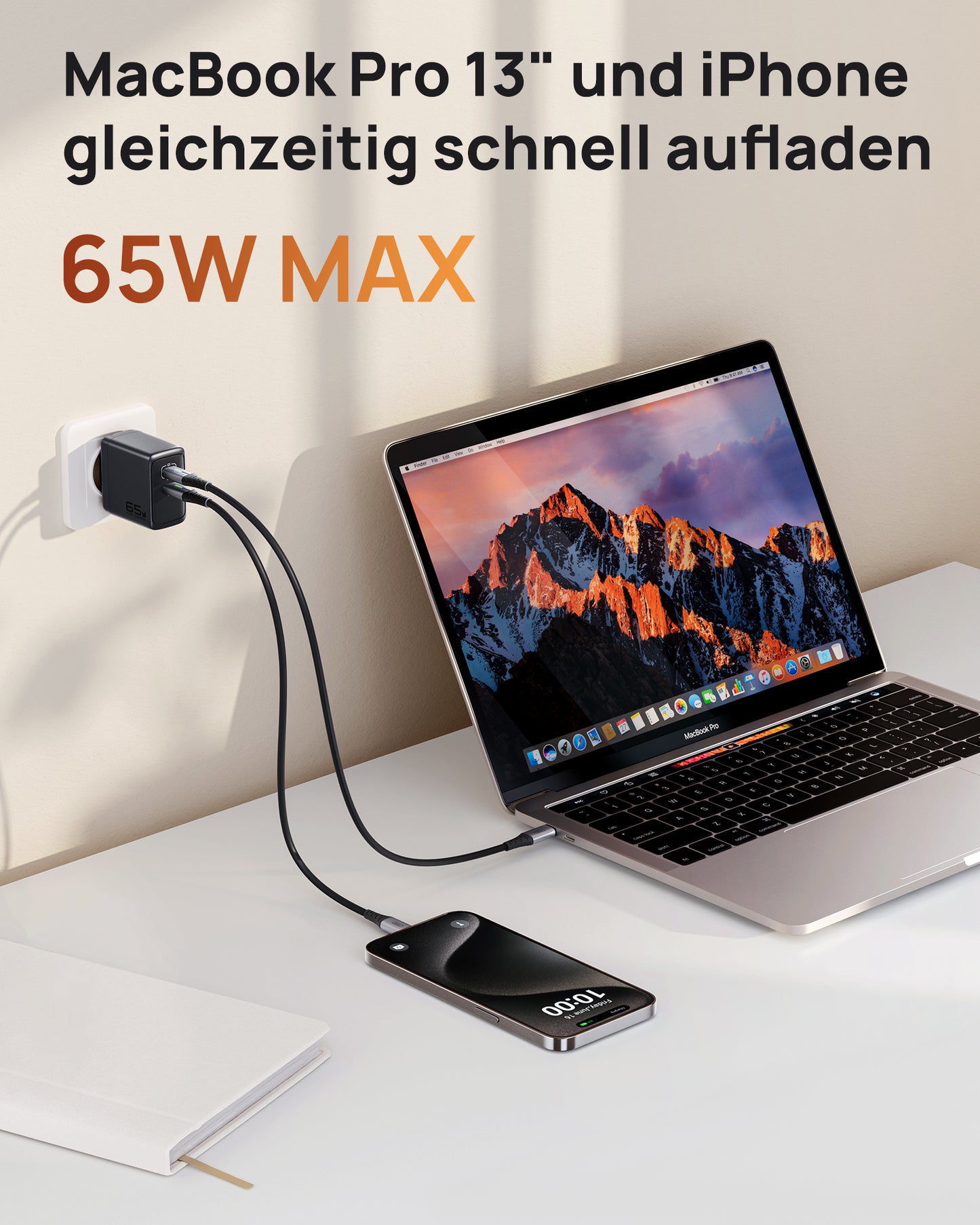 INIU I624 65W Dual Ports Wand ladegerät, GaN Material