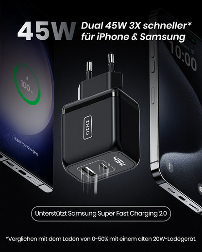 INIU I623 2-Port 45W Super-Schnellladegerät
