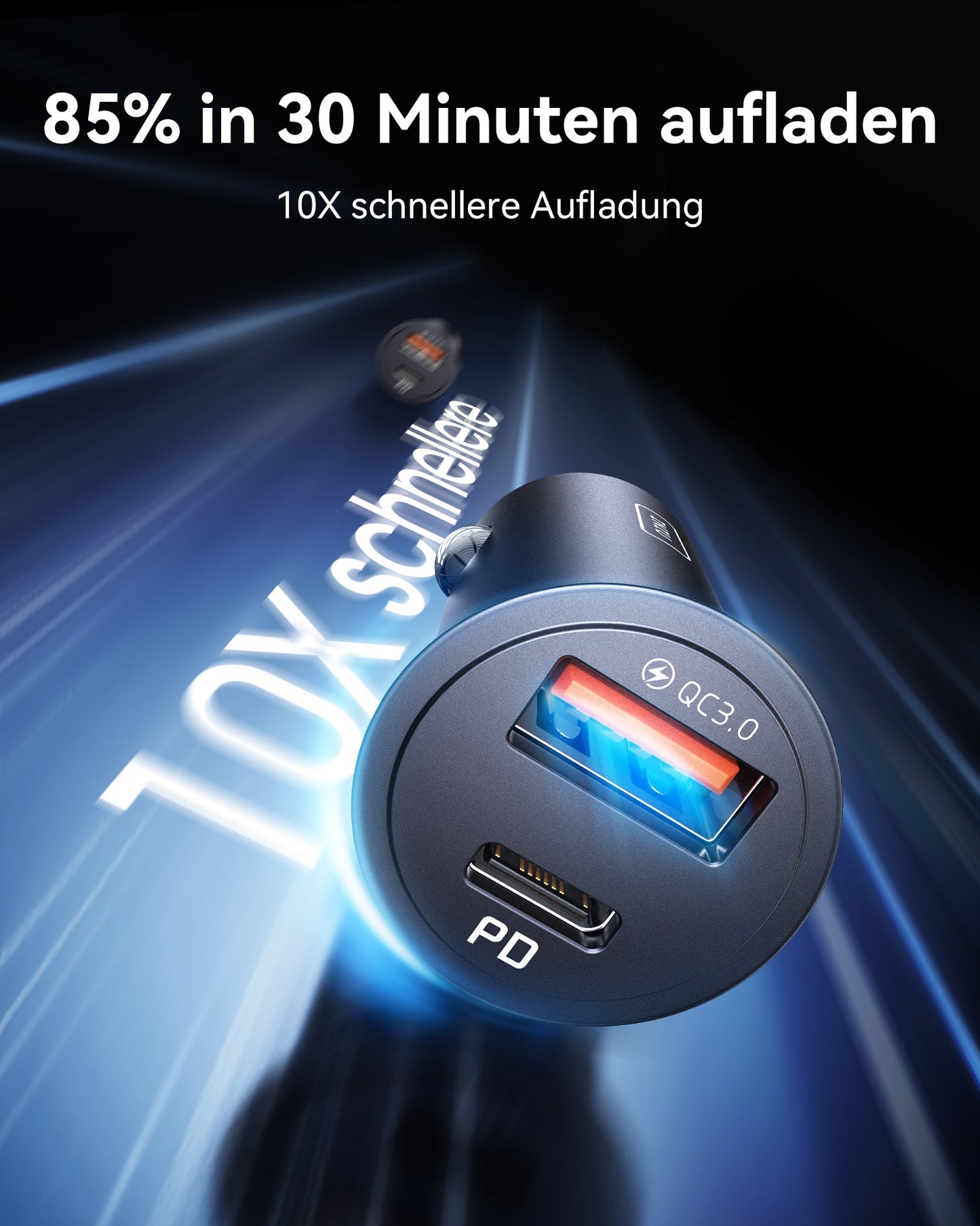 INIU I710 2-Port-Schnellladegerät für Autos 60W