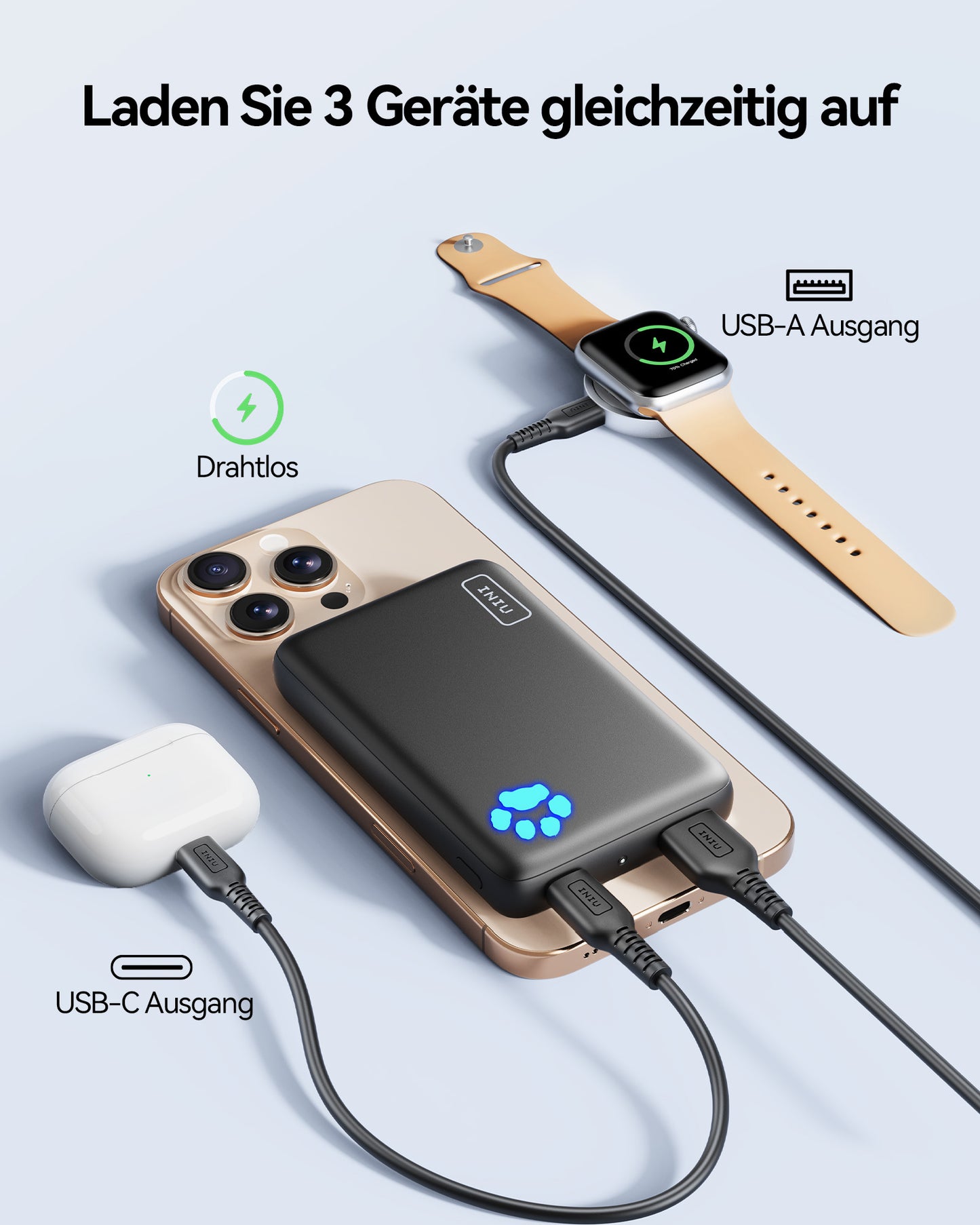 INIU Pawsible P43-E1 Powerbank Qi2 15W 10.000mAh Magsafe