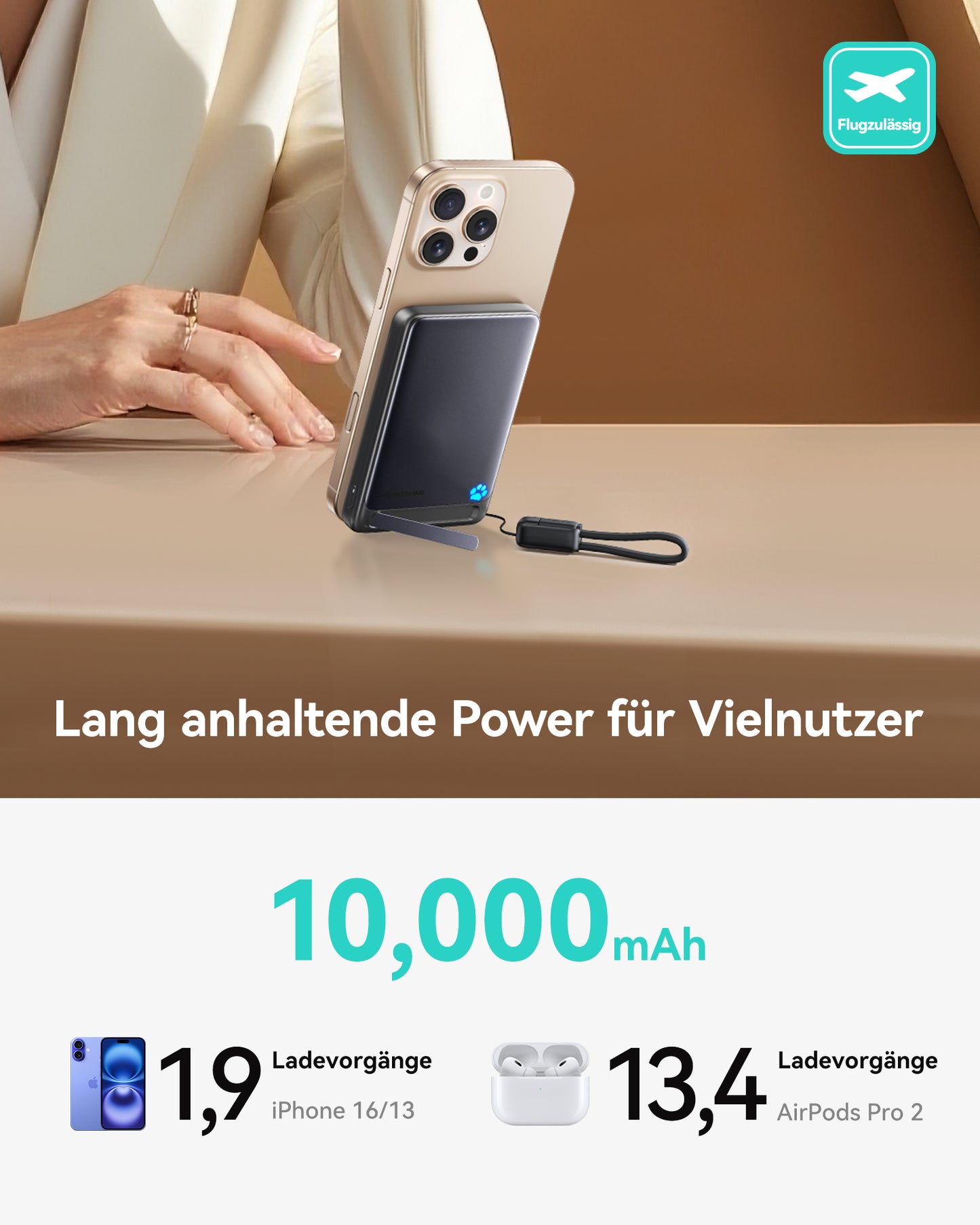 INIU SnapGo P73-E1 Kabellose Powerbank Qi2 15W 10000mAh