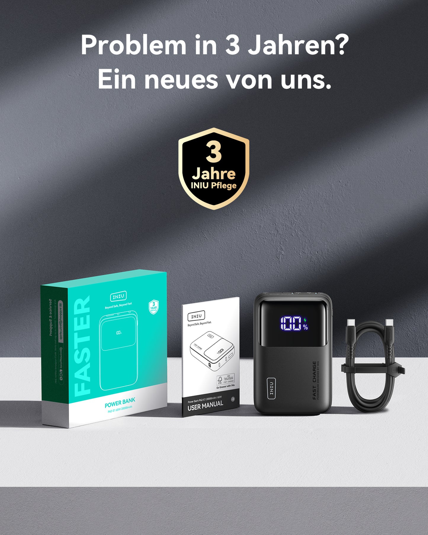 INIU Cougar P62-E1 Power Bank Kleinste 65W 20000mAh