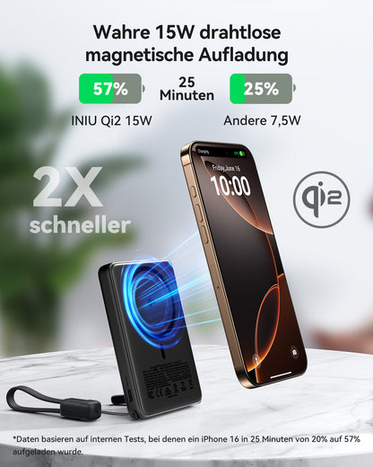 INIU SnapGo P73-E1 Wireless Charger Qi2 15W 10000mAh