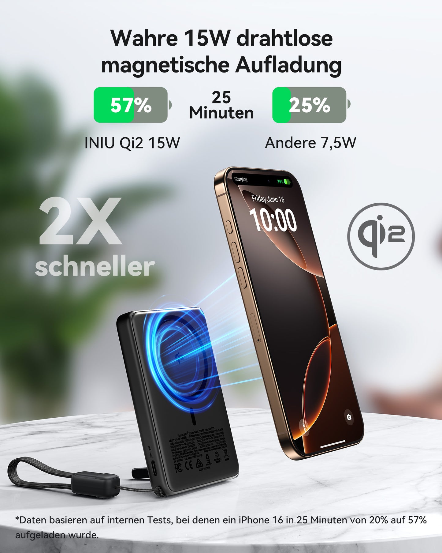 Caricabatterie wireless INIU SnapGo P73-E1 Qi2 15W 10000mAh (confezione da 2)