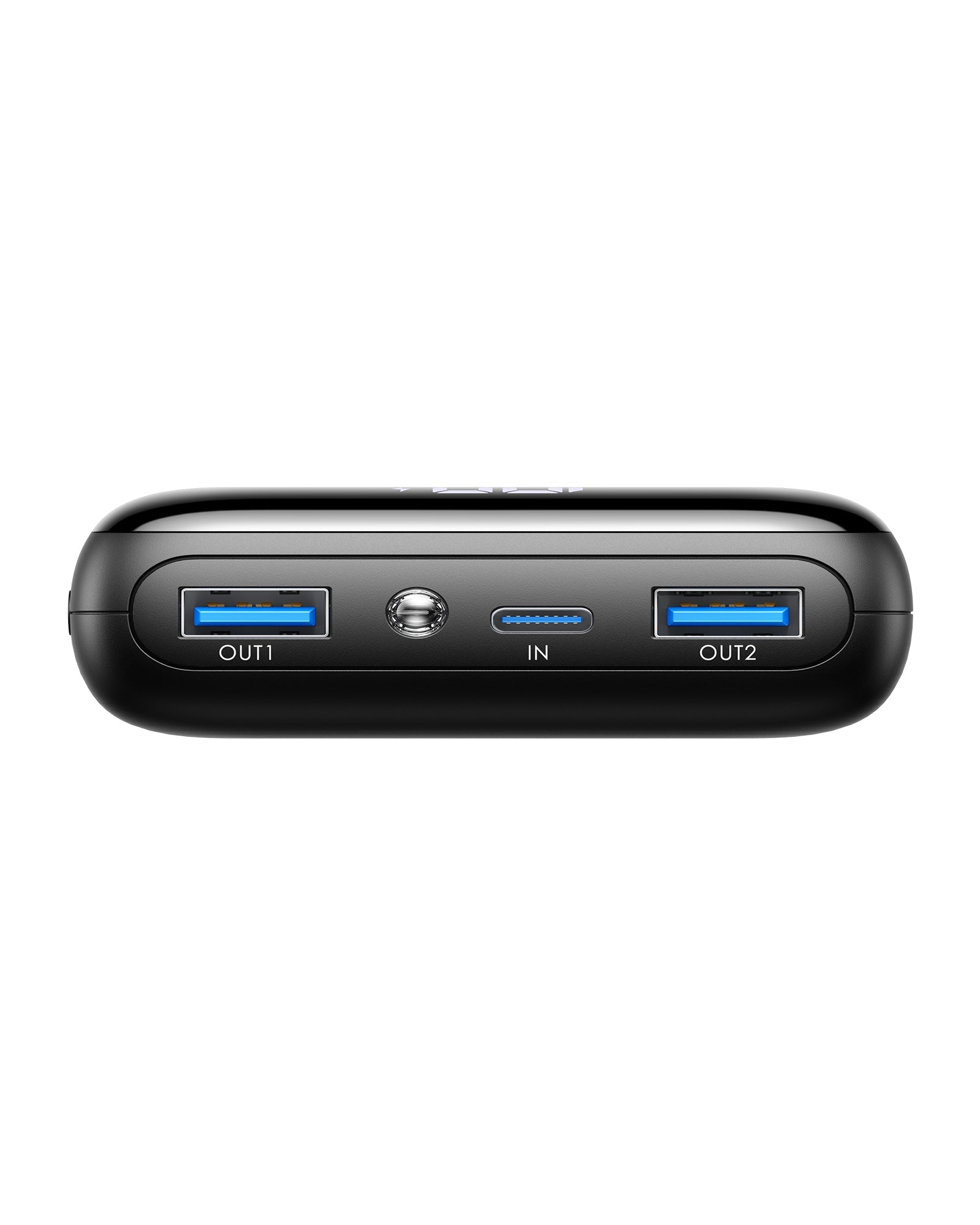 INIU B5 20,000mAh Power Bank: Black, USB-A & USB-C ports for fast charging portable devices.