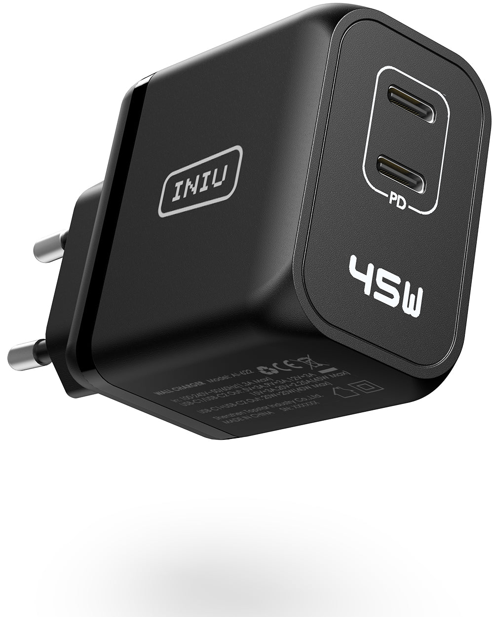 INIU I622 Dual Port USB-C GaN Schnellladegerät 45W