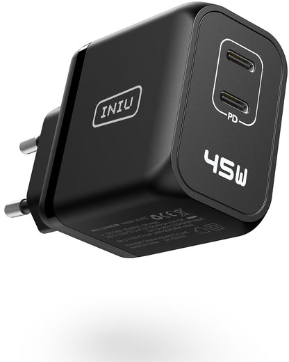 INIU I622 Dual Port USB-C GaN Schnellladegerät 45W