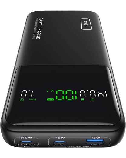 INIU B64 Power Bank with Digital Display - 140W Fast Charging Ports